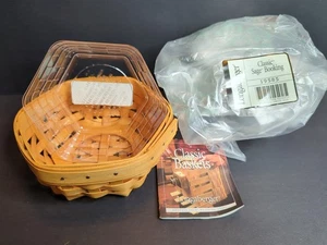Longaberger Hexagon Sage Buchkorb mit Kunststoffschutz 2001 warmbraun - Bild 1 von 10