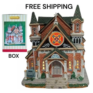 Lemax Darlington Church Caddington Village Porcelain Lighted Building 56 - Picture 1 of 23