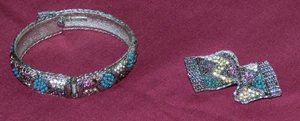 Set Sarah Coventry Vintage Anstecknadel/ Brosche Armband Strass Set Southwest Schmuck - Bild 1 von 17