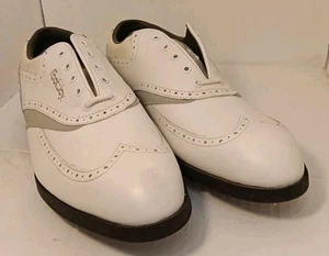 Foot-Joy Soft-Joys Men's Golf Shoes Size 10 1/2 White/Gray Lite-Spike 53496 - Picture 1 of 13