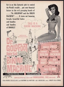 DR GOLDFOOT and the BIKINI MACHINE - Orig. 1965 Trade AD/ ADVERT_ Frankie Avalon - Picture 1 of 1