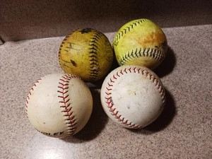 4 Softballs - Camp Church PE Softball Homeschool  Practice Team Physical Educati - Picture 1 of 4