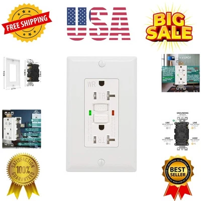 Salida GFCI 20 Amperios, Listado, Indicador LED, Resistente a Manipulaciones, Resistente a la Intemperie... Foto 1 de 4