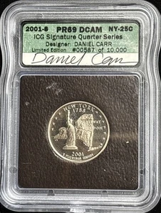 2001 S ICG PR69 DCAM - SILVER New York Quarter 25c Coin - Picture 1 of 2