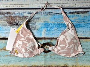 Top bikini donna Roxy Groovy fascia ondulata XS, S rosa cenere reggiseno chiusura a gancio nuovo con etichette - Foto 1 di 12