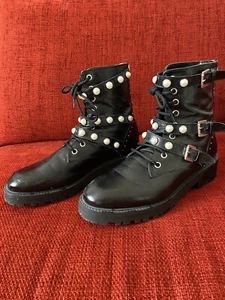 Zara Perlen Boots 38 schwarz  - Bild 1 von 4