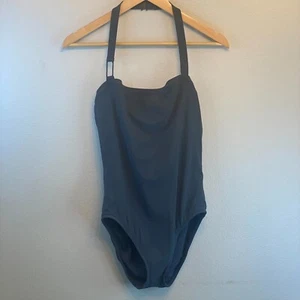 NWT Nautica Signature Granite One Piece Underwire Halter Top Swimsuit 12 Beach - Picture 1 of 12