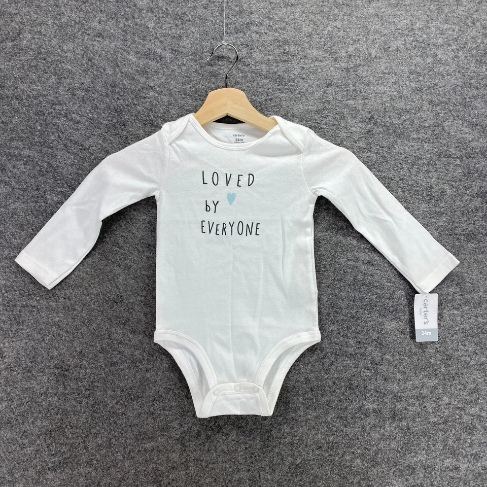 Nuevo Body Carter's Bebé 24 Meses Blanco Cuello Redondo Manga Larga Botón Informal Foto 1 de 4