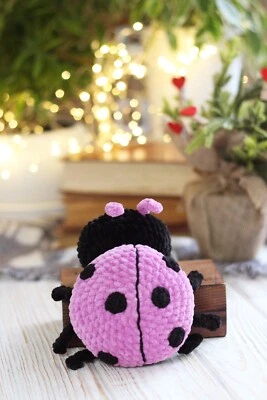 Pink Crochet Ladybug Plush – Handmade Soft Toy – Cute Amigurumi Gift - Image 1 of 2