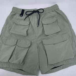 Pacsun Multi Cargo Shorts Mens Green Cotton Nylon Outdoor Hiking Running Small - Picture 1 of 14