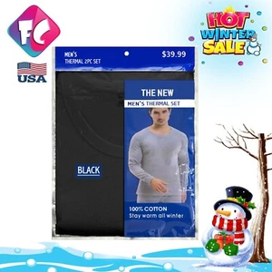 Herren Thermo Set 100% Baumwolle Unterwäsche Oberteil & Unterteil Set - M, L, XL, XXL - Neu mit Etikett - Bild 1 von 6