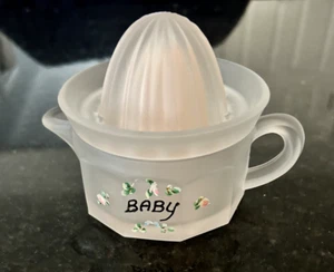Selten! Westmoreland Glas Baby zweiteilig Satin Rosa Reibahle Entsafter - Bild 1 von 16