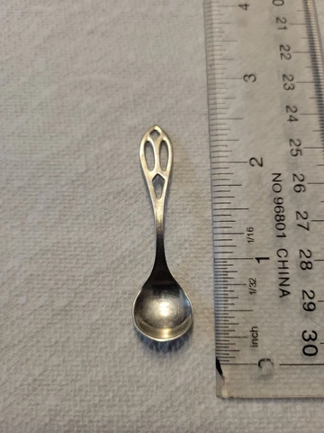 Antique Sterling Silver Salt Spoon/Dip Cover