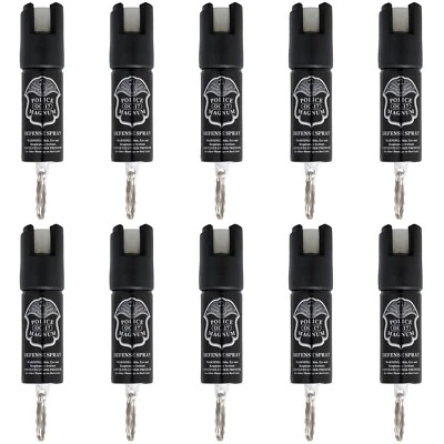 10 PACK Police Magnum pepper spray .50oz Keyring GID Defense Security Protection