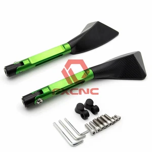 Motorcycle CNC Aluminum Triangular Side Rear View Mirror For Kawasaki BMW Yamaha - Picture 1 of 10