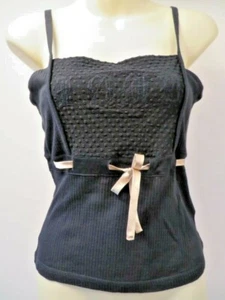 Nos L.A.M.B. Gwen 2005 Black Camisole Bustier Lace Cut Out Tank Top Blouse LAMB - Picture 1 of 12