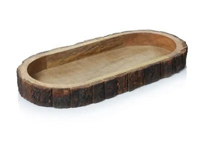 Extra Large/Large Natural Wood Log Slice Treebark Serving Tray/Organising Tray - Image 1 of 4