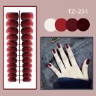 24Pcs Full Cover Solid Color Fake Nails Detachable Press-On Nails  Women