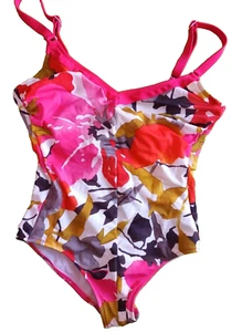 SWIM UK 10 Multicoloured Blurred Floral Underwired Swimsuit - Picture 1 of 4