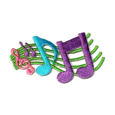 Music Notes Patch Cute Embroidery Design Musical Band Decoration Mix Lot 3 Inch - Image 1 of 2