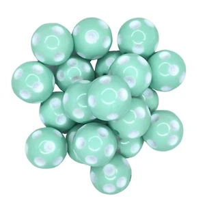 10pcs-20mm Rhinestone Beads Chunky Mint Green Acrylic Loose Bead Pack 2mm Hole - Picture 1 of 2