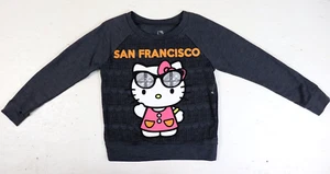 Girls Sweatshirt Long Sleeve Size Small 6 Gray Hello Kitty San Francisco Tourist - Picture 1 of 7