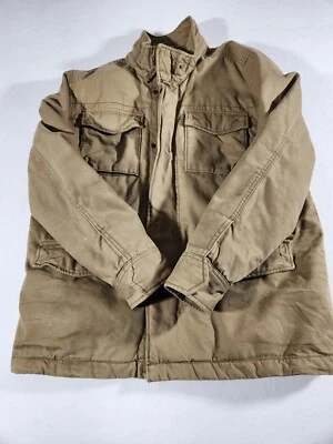 American Eagle Men’s Coat  Tan Heavy Insulated Winter Cargo Jacket Pockets Large - Image 1 of 4
