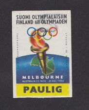 Ancienne étiquette   allumettes Finlande BN80353 Jeux Olympiques de Melbourne
