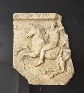 MUSEALE KOPIE HANDGEFERTIGTE GRIECHISCHE PLAKETTE PARTHENON PFERD & REITER WANDKUNST - Bild 1 von 4