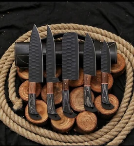 CUSTOM HANDMADE D2 STEEL CHEF KNIFE KITCHEN SET 100% top quality COMES WITH BAG - Picture 1 of 3