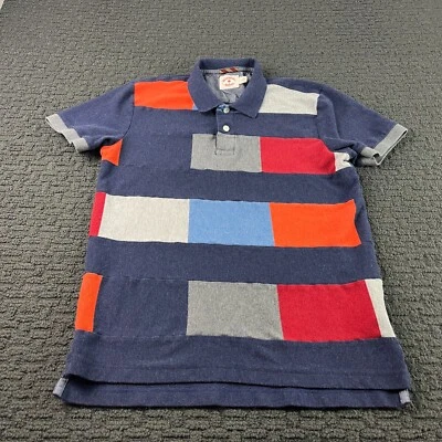 Brooks Brothers 衬衫男式大号蓝色拼色 Polo 修身版型红羊毛休闲 — 第 1/4 张图片