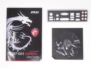 MSI Z87-G45 Gaming - ZESTAW Instrukcja obsługi CD ATX Osłona Osłona gniazda IO Shield (#2050) - Zdjęcie 1 z 1
