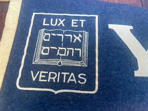 Banderín original vintage de la Universidad de Yale de 1930 - Lux Et Veritas - Ivy League - Imagen 1 de 21