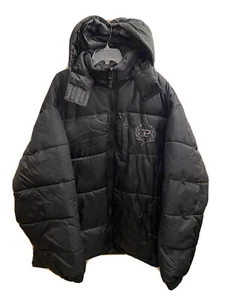 Vintage Phat Farm Puffer Jacket Coat Hoodie 90s Honey Comb Black Size 3XL RARE - Picture 1 of 15