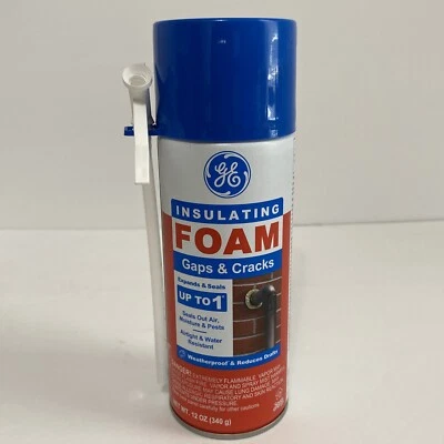 Изоляционный герметик GE White Foam Gaps & Cracks 12 унций отталкивает воду и тварей НОВЫЙ - Изображение 1 из 4