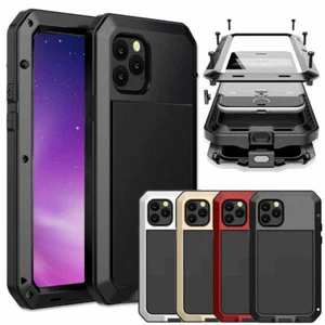 Heavy Duty For iPhone Aluminum Glass Military Armor Shockproof Cover Case - Picture 1 of 21