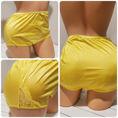 Panty Vanity Fair Nouveau Brillante Nylon Refuerzo Ancho Corte Completo 6/M Sol AMARILLO Foto 1 de 4