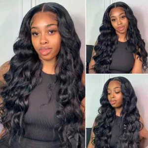 13X6 HD Transparent Lace Front Human Hair Wigs For Black Women Brazilian Wigs - Bild 1 von 15
