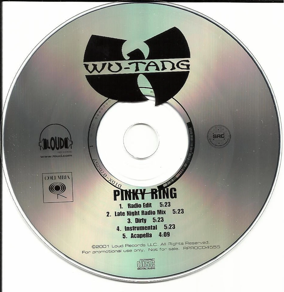WU TANG CLAN Pinky Ring RARE MIX & INSTRUMENTAL & ACAPPELLA PROMO DJ CD single Foto 1 de 1