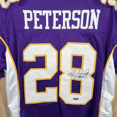 Camiseta firmada por Adrian Peterson Minnesota Vikings autógrafo holograma y certificado de autenticidad Foto 1 de 4