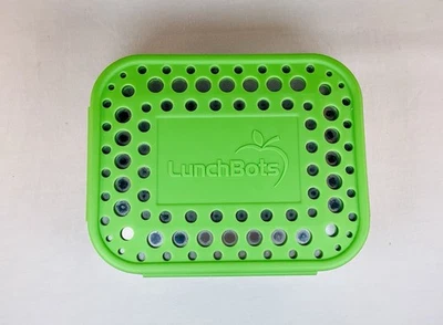LunchBots Bento Box Medium Quad 4 Stainless Steel Green Silicone Lid, Ships FREE - Image 1 of 4