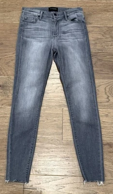 Pantalones de mezclilla para mujer talla 27 negros Orchid Noah gris deshilachado al tobillo  Foto 1 de 4