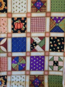 1.5 Yrds Craft Fabric Cotton PUMPKINS/Fall Colors Springs Creative Co. - Picture 1 of 7