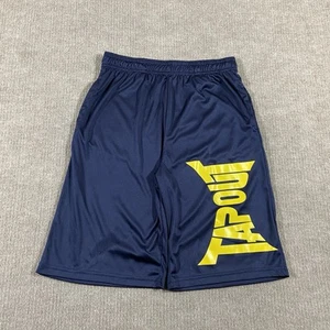Vintage Y2K Tapout Athletic Shorts Youth Large (14/16) Blue Logo Spell Out MMA - Picture 1 of 12