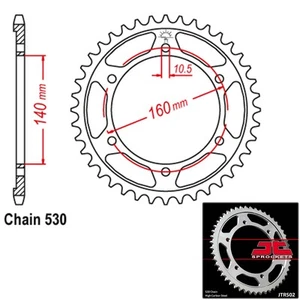 JT Sprocket Steel Rear 530 Pitch 45T Kawasaki ZX 750F Ninja 750R (1987-1990) - Picture 1 of 2