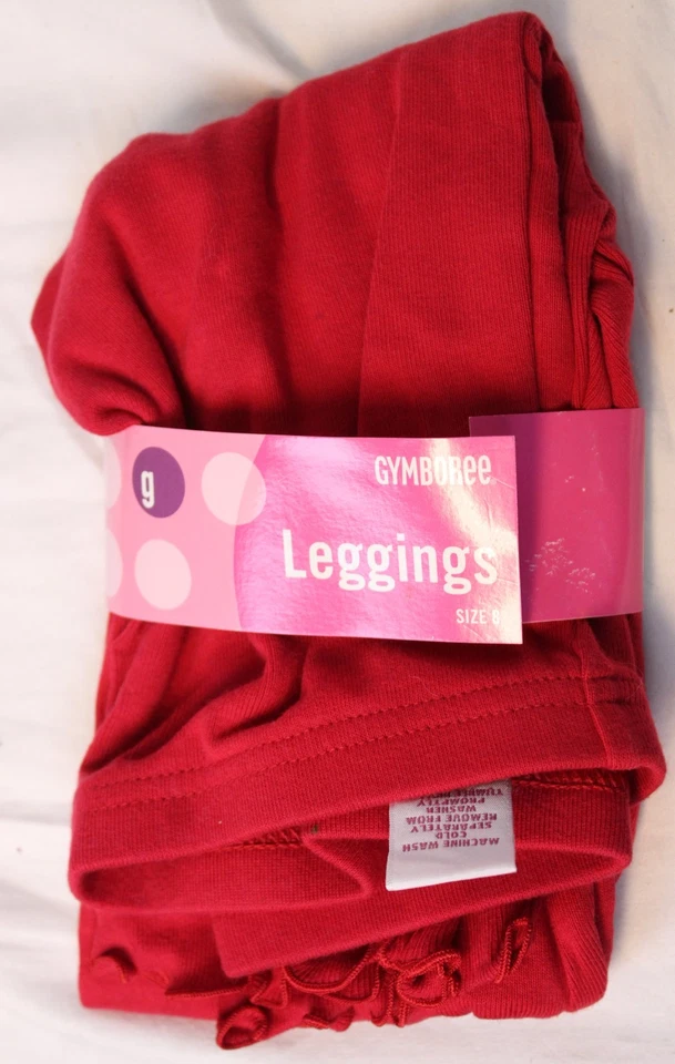 NUEVO CON ETIQUETAS 2003 Gymboree Avistamiento de Ballenas Rojo Sólido Algodón Leggings Borde Lechuga Dobladillo talla 8 Foto 1 de 4