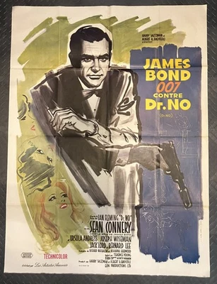 Dr. NO (1962), HUGE French Re-issue Poster, 47X63", Folded - VERY GOOD/EXC! - Image 1 of 4