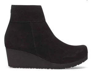 Papillio Birkenstock Schwarz Wildleder Ebba Keilabsatz Stiefel Booties Damen Gr. 37 Neu mit Etikett - Bild 1 von 10