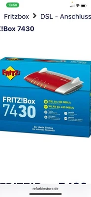 Fritz Box 7430 mit Anschlusskabeln und Netzteil mit OVP Neuwertig - Bild 1 von 2