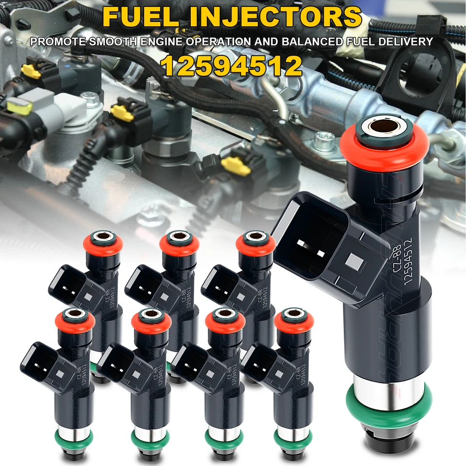 8x Upgrade Fuel Injectors For 2007-2009 Chevrolet Tahoe 5.3L 6.0L 4.8L 6.2L V8 - Image 1 of 4